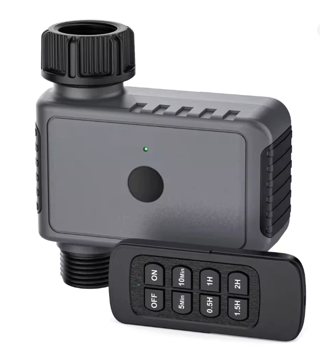 Remote control garden water timer with handheld remote for UK tap irrigation